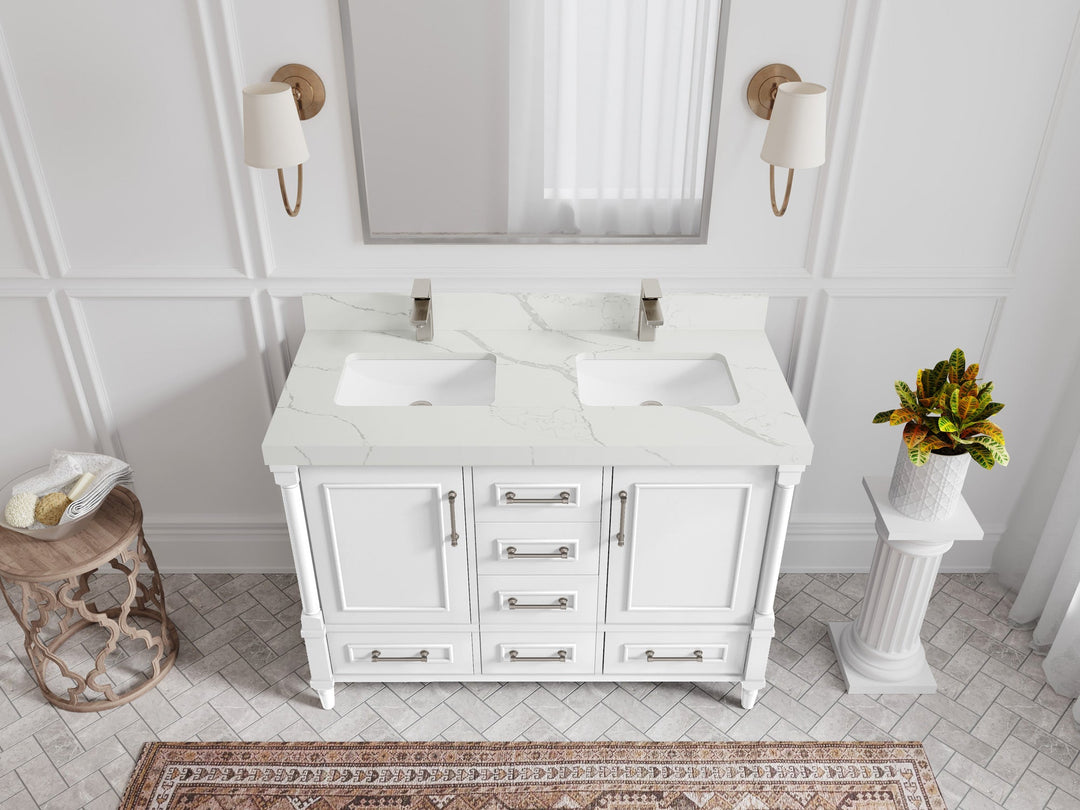 Aberdeen 48 in. W x 22 in. D Double Sink Bathroom Vanity | 
              
                White
                
                  
             - ABD_WH_CA_LZ_48D - photo №7