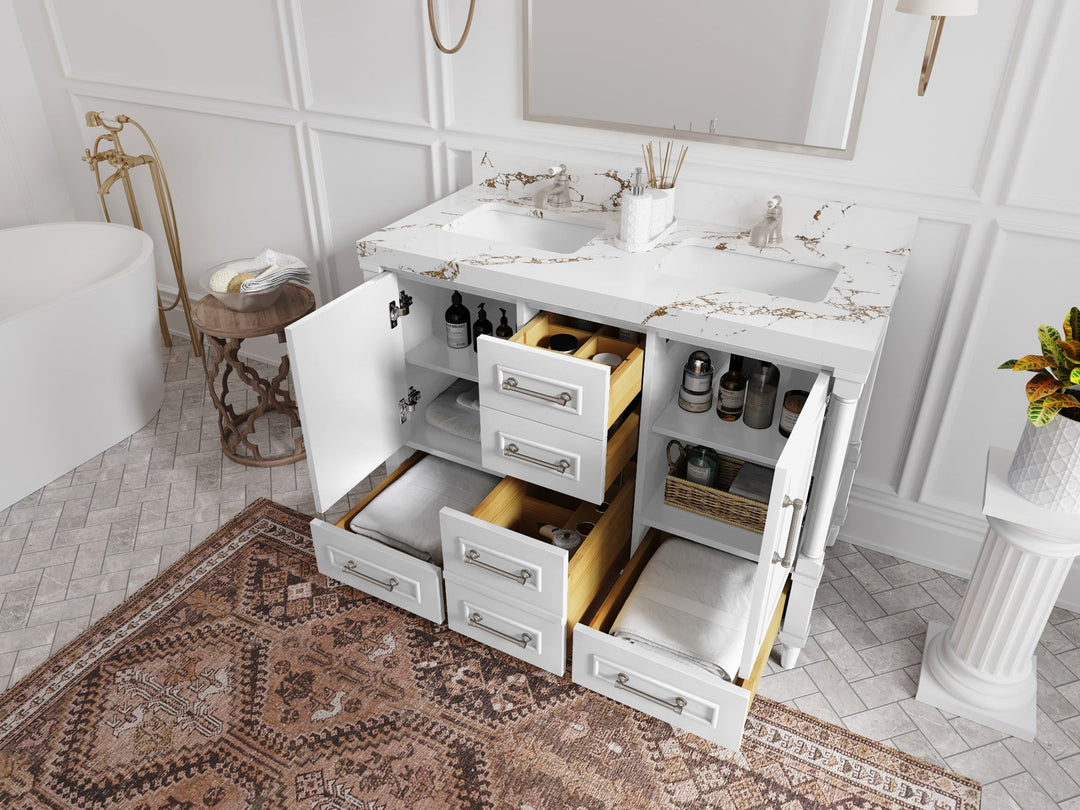 Aberdeen 48 in. W x 22 in. D Double Sink Bathroom Vanity | 
              
                White
                
                  
             - ABD_WH_CA_LZ_48D - photo №3