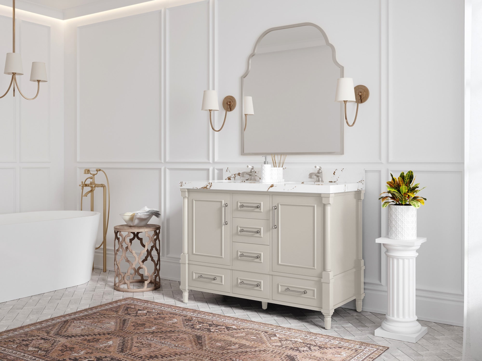 Aberdeen 48 in. W x 22 in. D Double Sink Bathroom Vanity - Willow Bath and Vanity