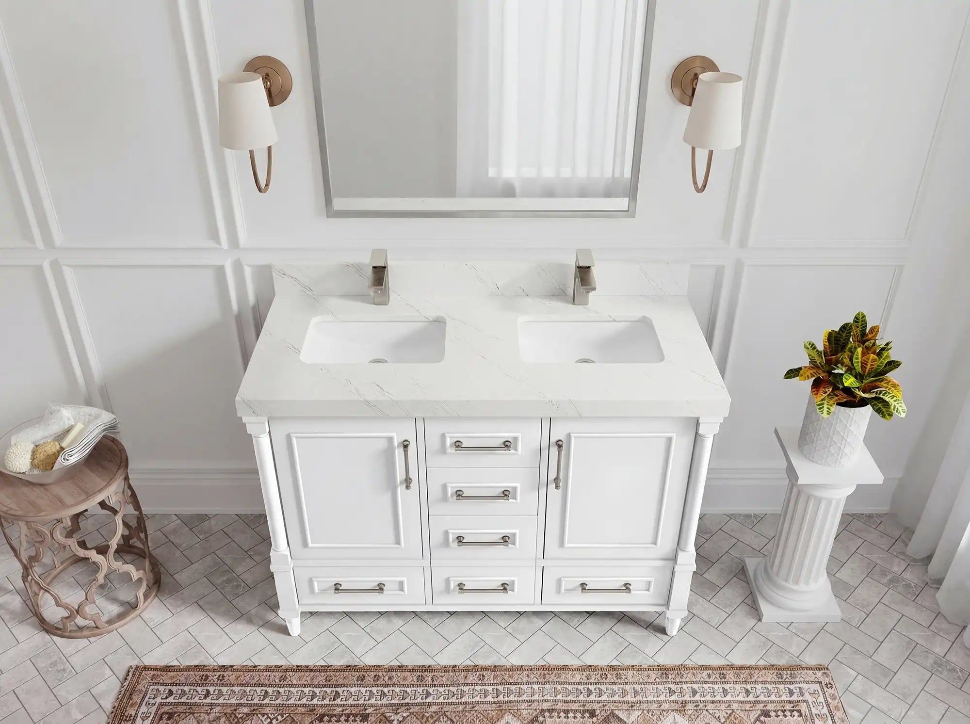 Aberdeen 48 in. W x 22 in. D Double Sink Bathroom Vanity - Willow Bath and Vanity