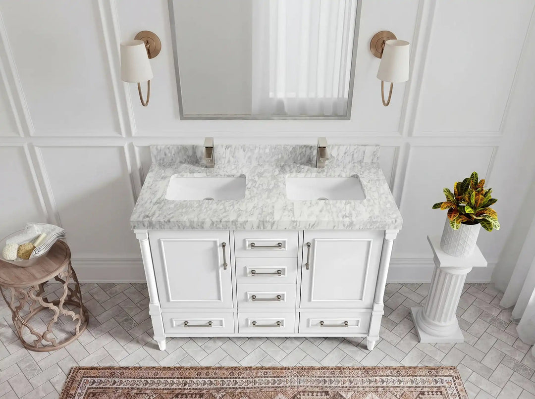 Aberdeen 48 in. W x 22 in. D Double Sink Bathroom Vanity | 
              
                White
                
                  
             - ABD_WH_CA_LZ_48D - photo №15