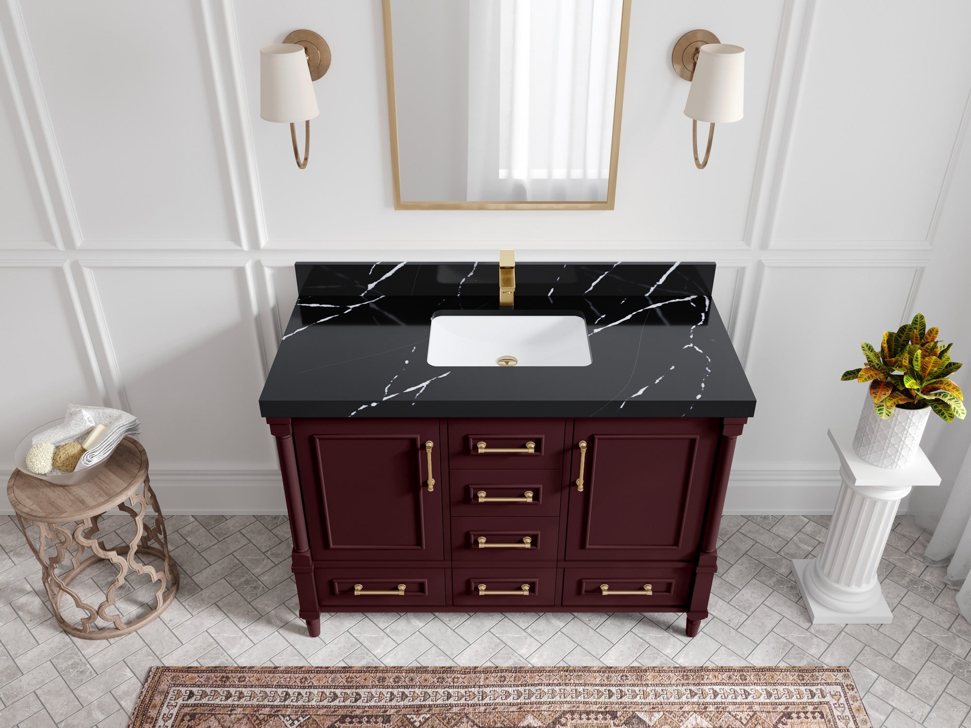 Aberdeen 48 in. W x 22 in. D Single Sink Bathroom Vanity - Willow Bath and Vanity