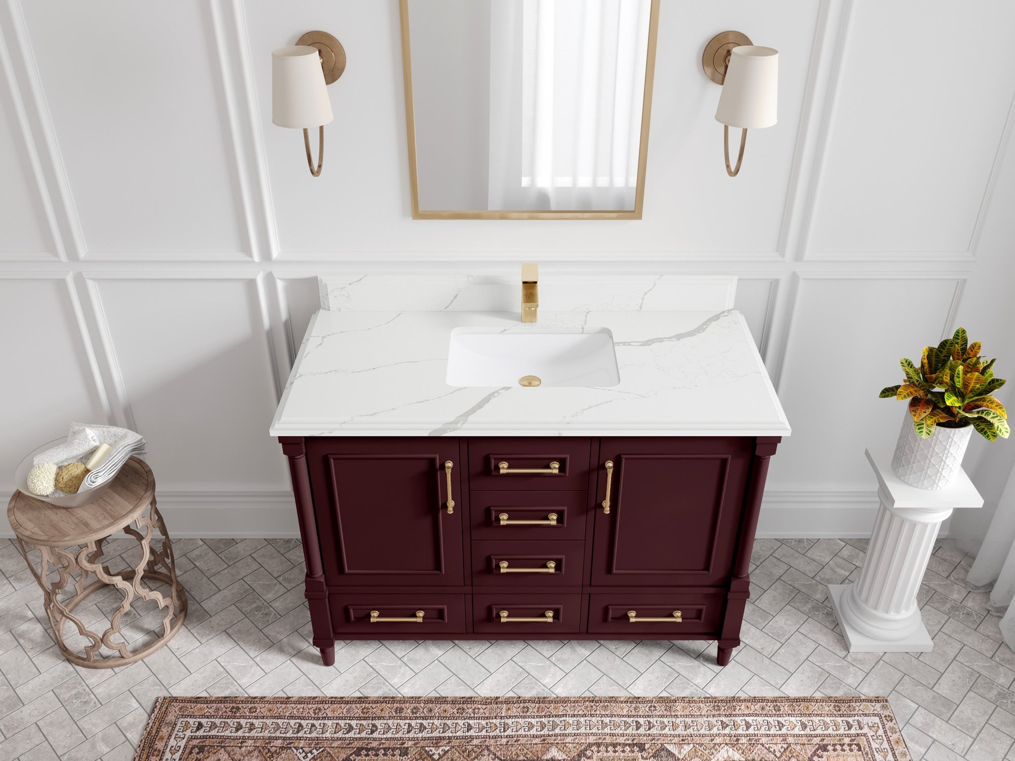 Aberdeen 48 in. W x 22 in. D Single Sink Bathroom Vanity - Willow Bath and Vanity