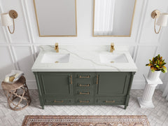 Aberdeen 60 in. W x 22 in. D Double Sink Bathroom Vanity - photo 15