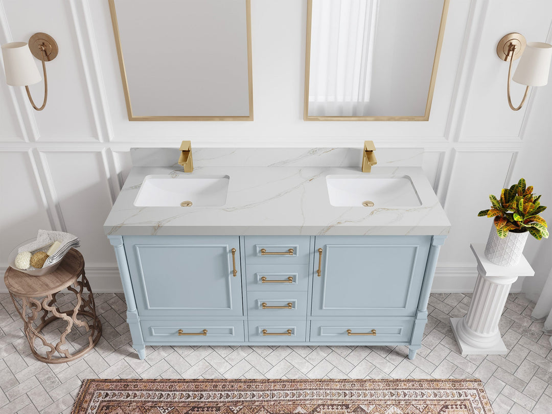 Aberdeen 60 in. W x 22 in. D Double Sink Bathroom Vanity - Willow Bath and Vanity
