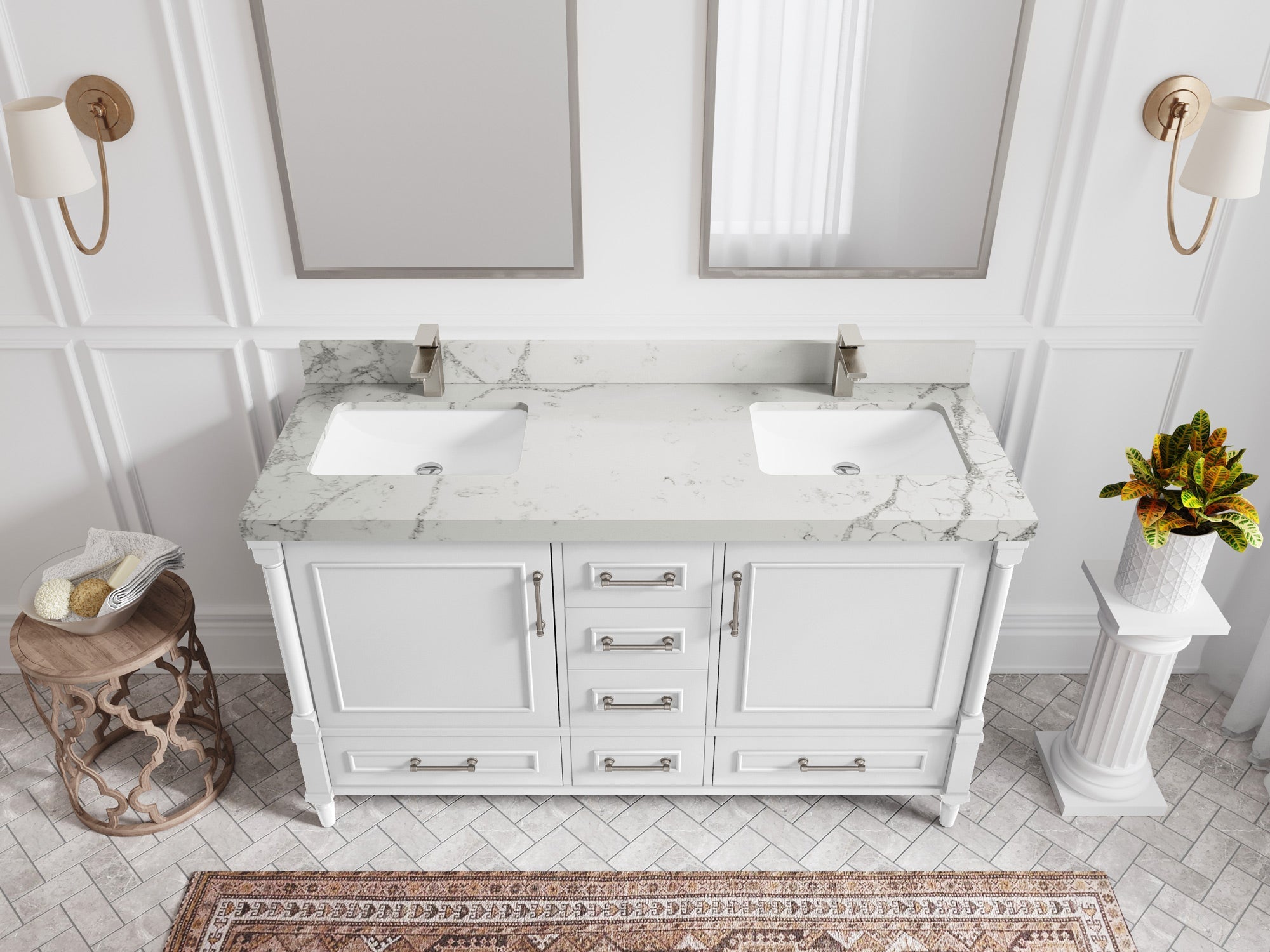 Aberdeen 60 in. W x 22 in. D Double Sink Bathroom Vanity - Willow Bath and Vanity