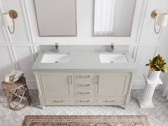 Aberdeen 60 in. W x 22 in. D Double Sink Bathroom Vanity - photo 20