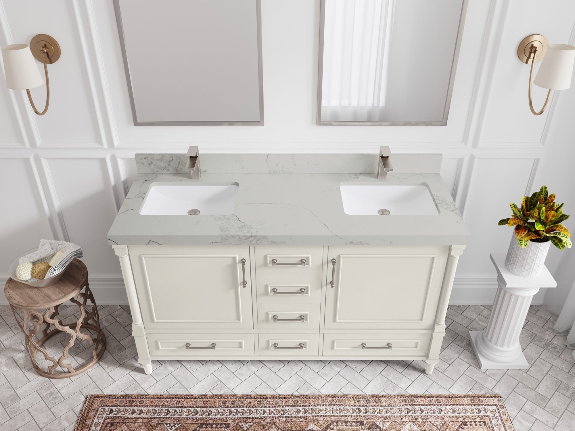 Aberdeen 60 in. W x 22 in. D Double Sink Bathroom Vanity - Willow Bath and Vanity