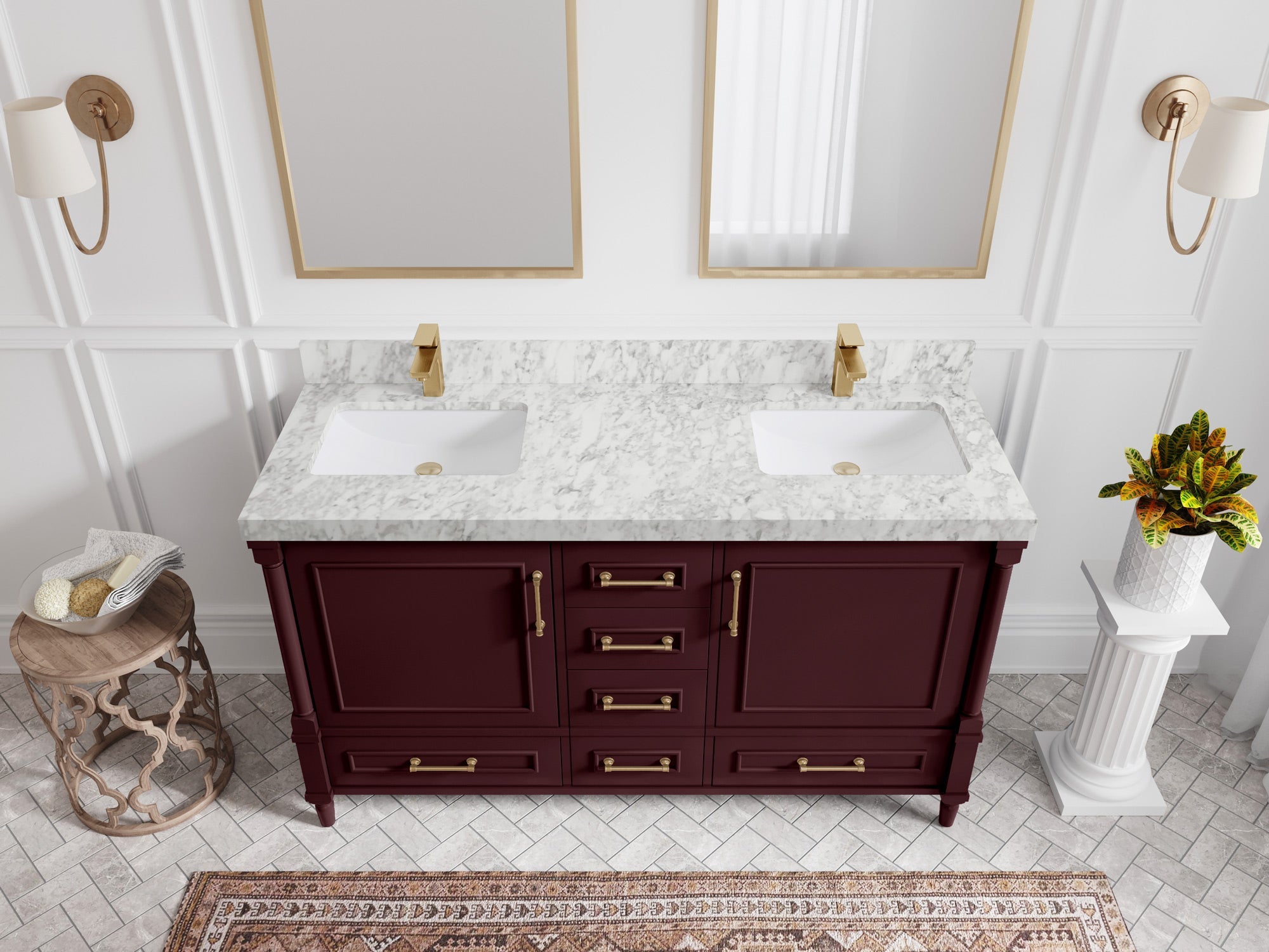 Aberdeen 60 in. W x 22 in. D Double Sink Bathroom Vanity - Willow Bath and Vanity