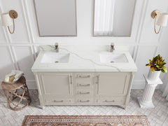 Aberdeen 60 in. W x 22 in. D Double Sink Bathroom Vanity - photo 12