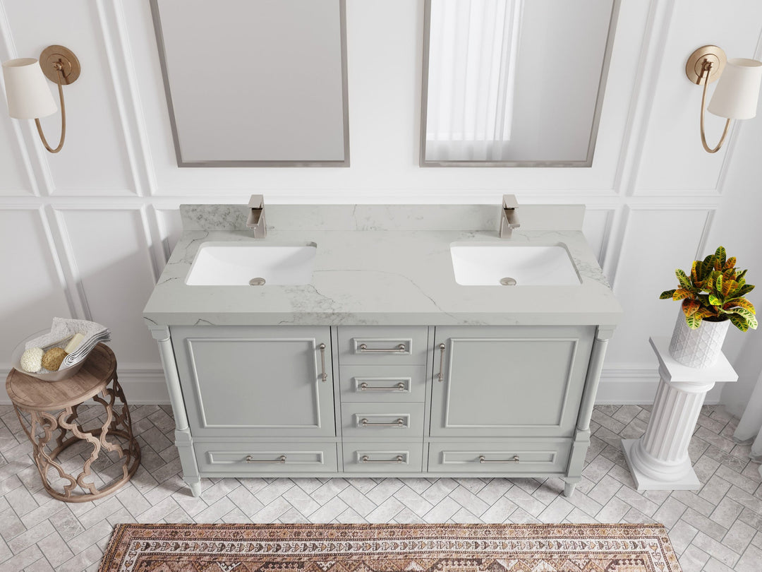 Aberdeen 60 in. W x 22 in. D Double Sink Bathroom Vanity - Willow Bath and Vanity
