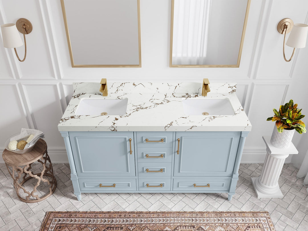 Aberdeen 60 in. W x 22 in. D Double Sink Bathroom Vanity - Willow Bath and Vanity