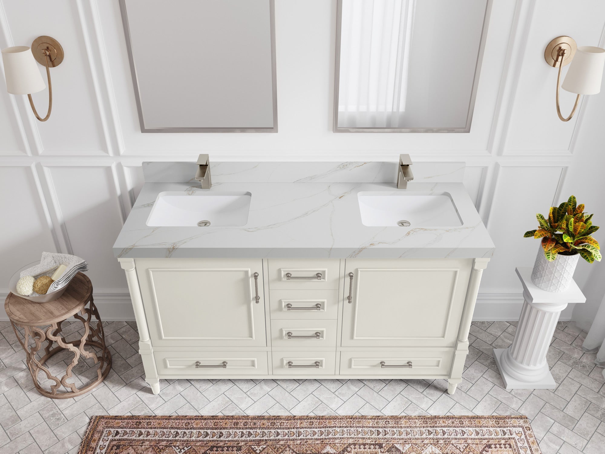 Aberdeen 60 in. W x 22 in. D Double Sink Bathroom Vanity - Willow Bath and Vanity