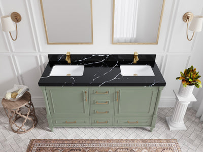 Aberdeen 60 in. W x 22 in. D Double Sink Bathroom Vanity - Willow Bath and Vanity