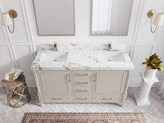Aberdeen 60 in. W x 22 in. D Double Sink Bathroom Vanity - photo 36