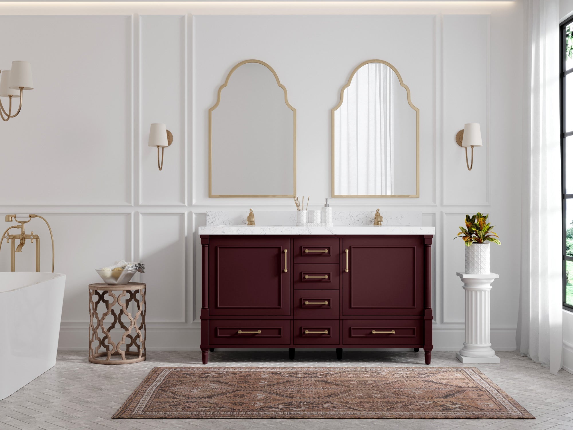 Aberdeen 60 in. W x 22 in. D Double Sink Bathroom Vanity - Willow Bath and Vanity