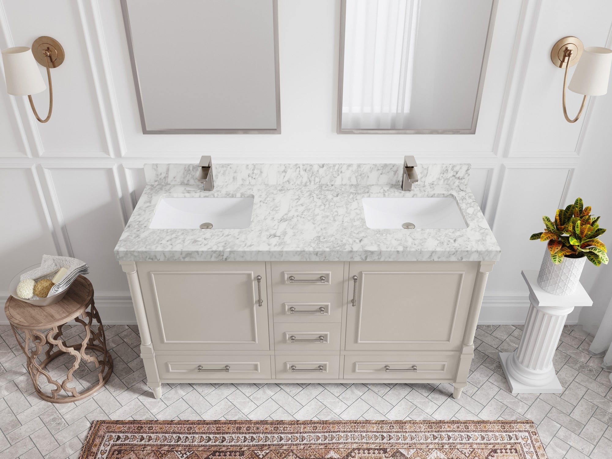 Aberdeen 60 in. W x 22 in. D Double Sink Bathroom Vanity - Willow Bath and Vanity