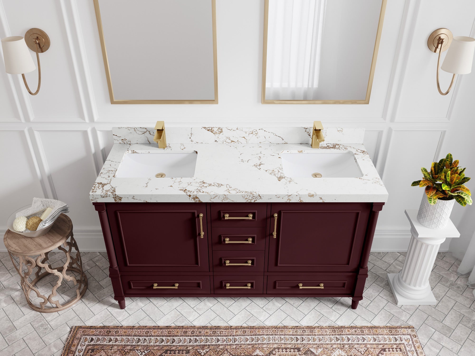 Aberdeen 60 in. W x 22 in. D Double Sink Bathroom Vanity - Willow Bath and Vanity