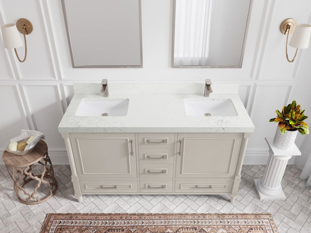Aberdeen 60 in. W x 22 in. D Double Sink Bathroom Vanity - Willow Bath and Vanity