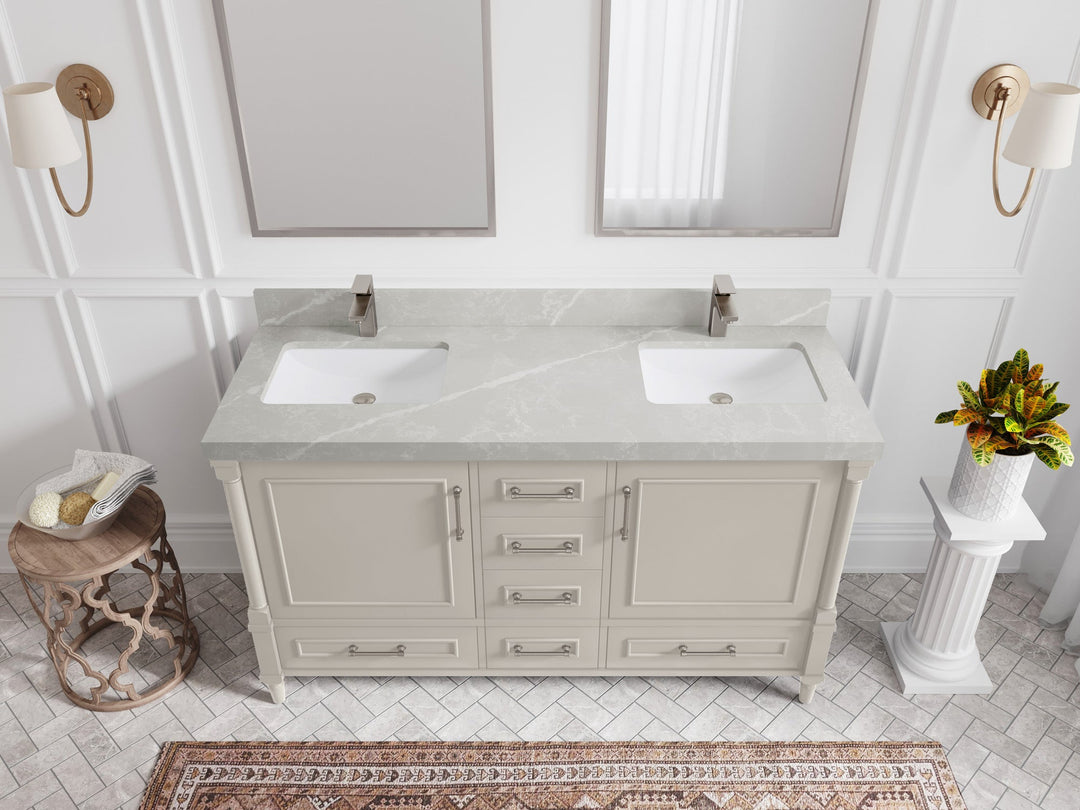 Aberdeen 60 in. W x 22 in. D Double Sink Bathroom Vanity - Willow Bath and Vanity