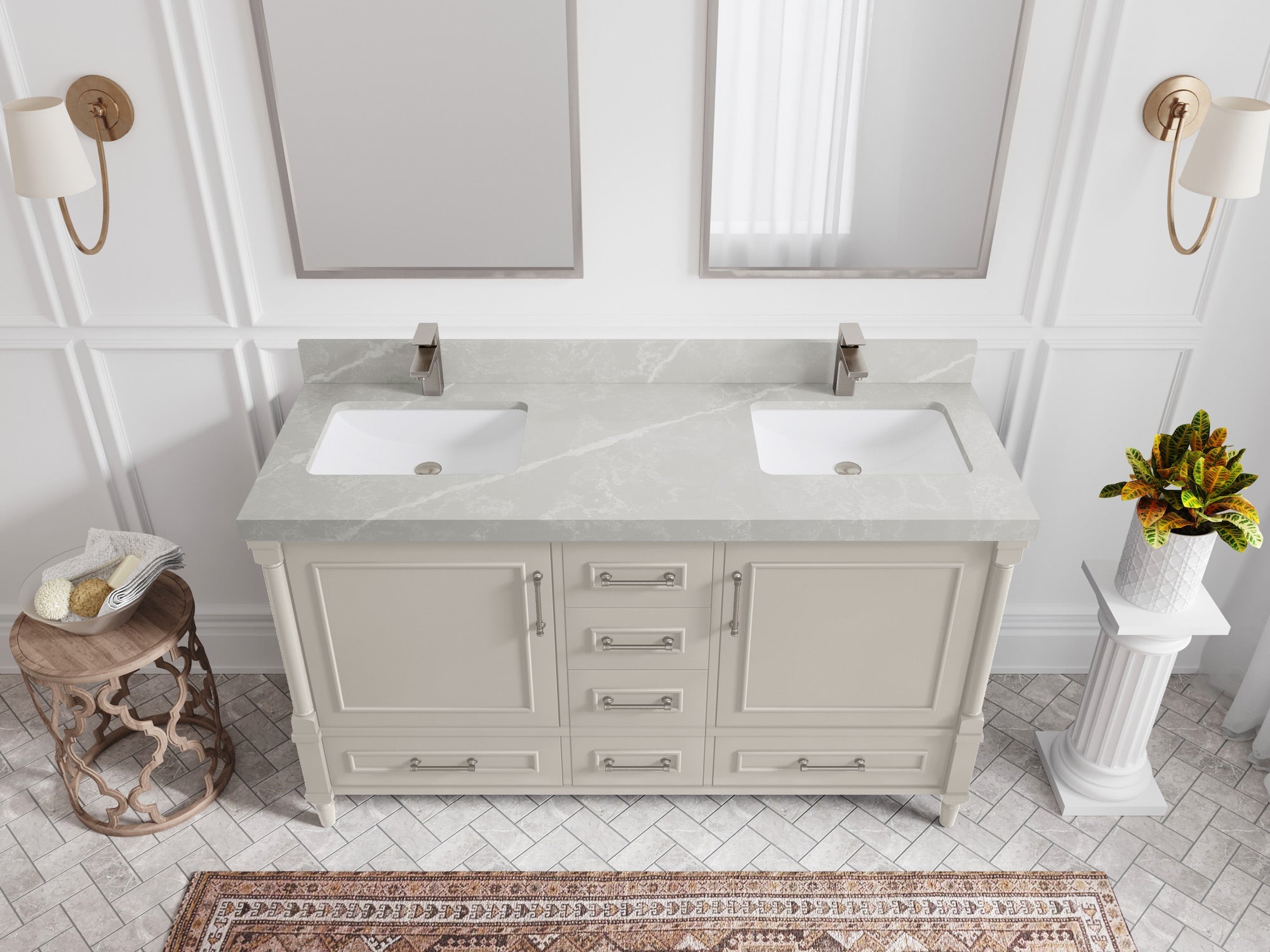 Aberdeen 60 in. W x 22 in. D Double Sink Bathroom Vanity - Willow Bath and Vanity