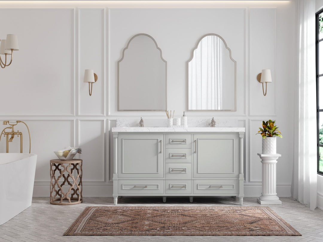 Aberdeen 60 in. W x 22 in. D Double Sink Bathroom Vanity - Willow Bath and Vanity
