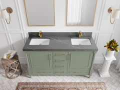 Aberdeen 60 in. W x 22 in. D Double Sink Bathroom Vanity - photo 31