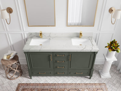 Aberdeen 60 in. W x 22 in. D Double Sink Bathroom Vanity - Willow Bath and Vanity
