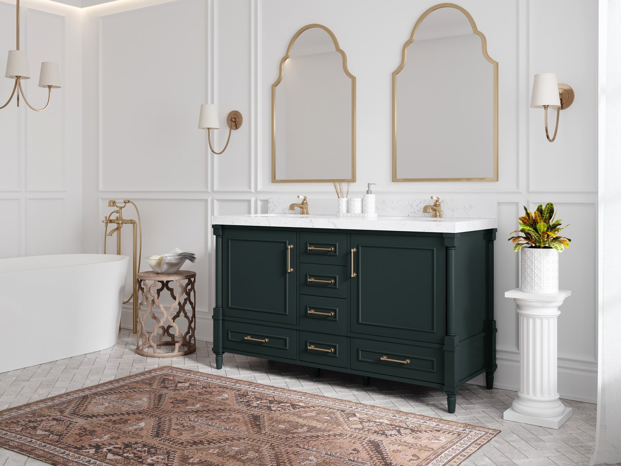 Aberdeen 60 in. W x 22 in. D Double Sink Bathroom Vanity - Willow Bath and Vanity