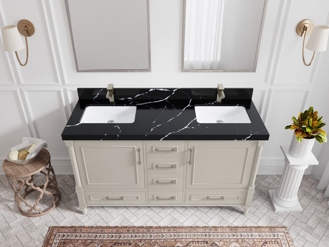 Aberdeen 60 in. W x 22 in. D Double Sink Bathroom Vanity - Willow Bath and Vanity