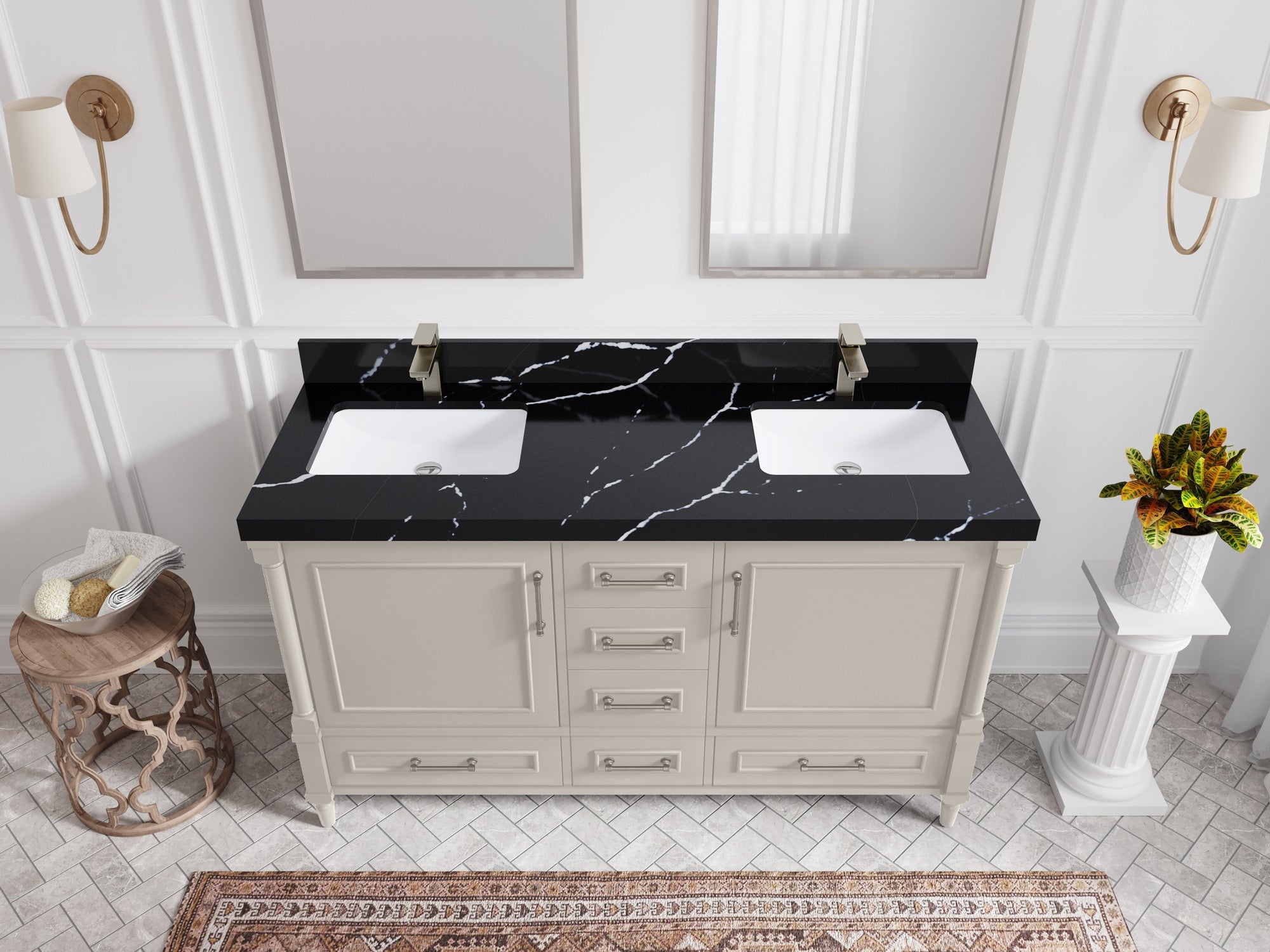 Aberdeen 60 in. W x 22 in. D Double Sink Bathroom Vanity - Willow Bath and Vanity