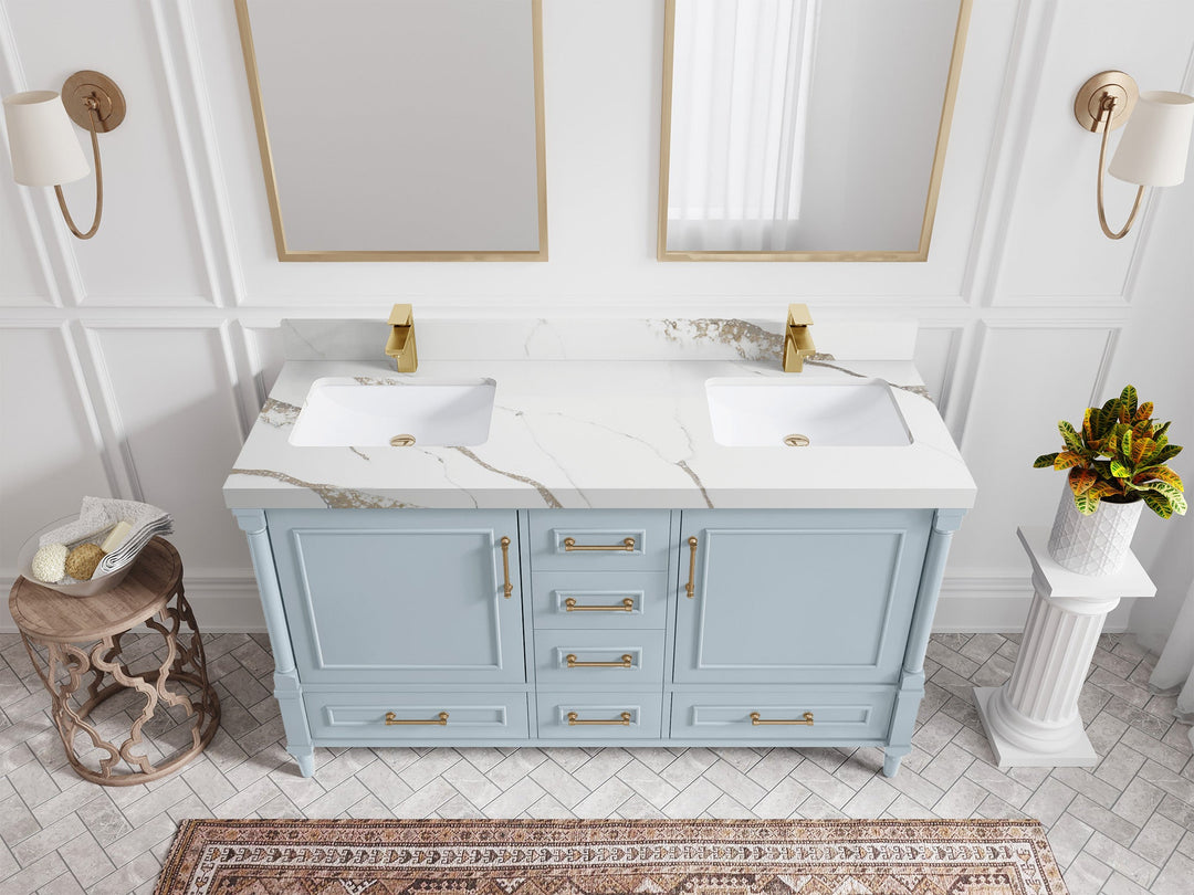 Aberdeen 60 in. W x 22 in. D Double Sink Bathroom Vanity - Willow Bath and Vanity