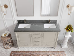 Aberdeen 60 in. W x 22 in. D Double Sink Bathroom Vanity - photo 32