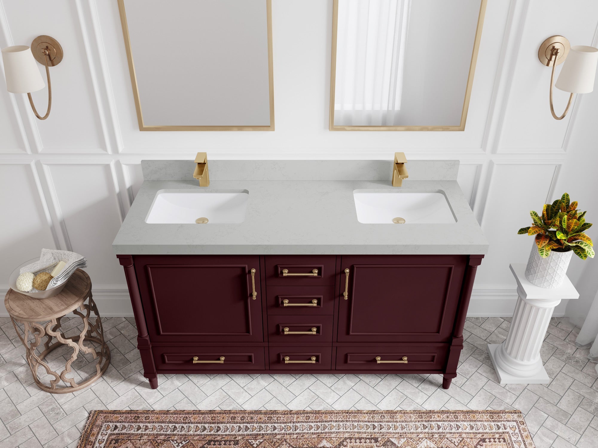 Aberdeen 60 in. W x 22 in. D Double Sink Bathroom Vanity - Willow Bath and Vanity