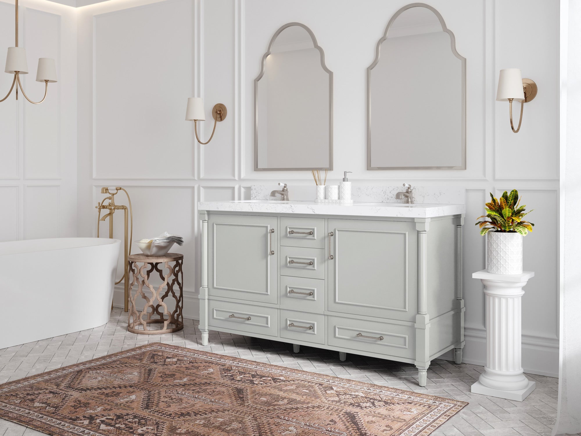 Aberdeen 60 in. W x 22 in. D Double Sink Bathroom Vanity - Willow Bath and Vanity