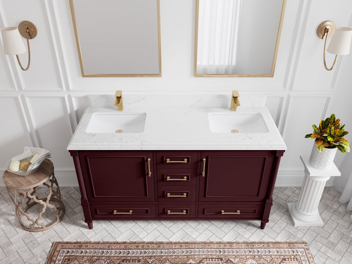 Aberdeen 60 in. W x 22 in. D Double Sink Bathroom Vanity - photo 15