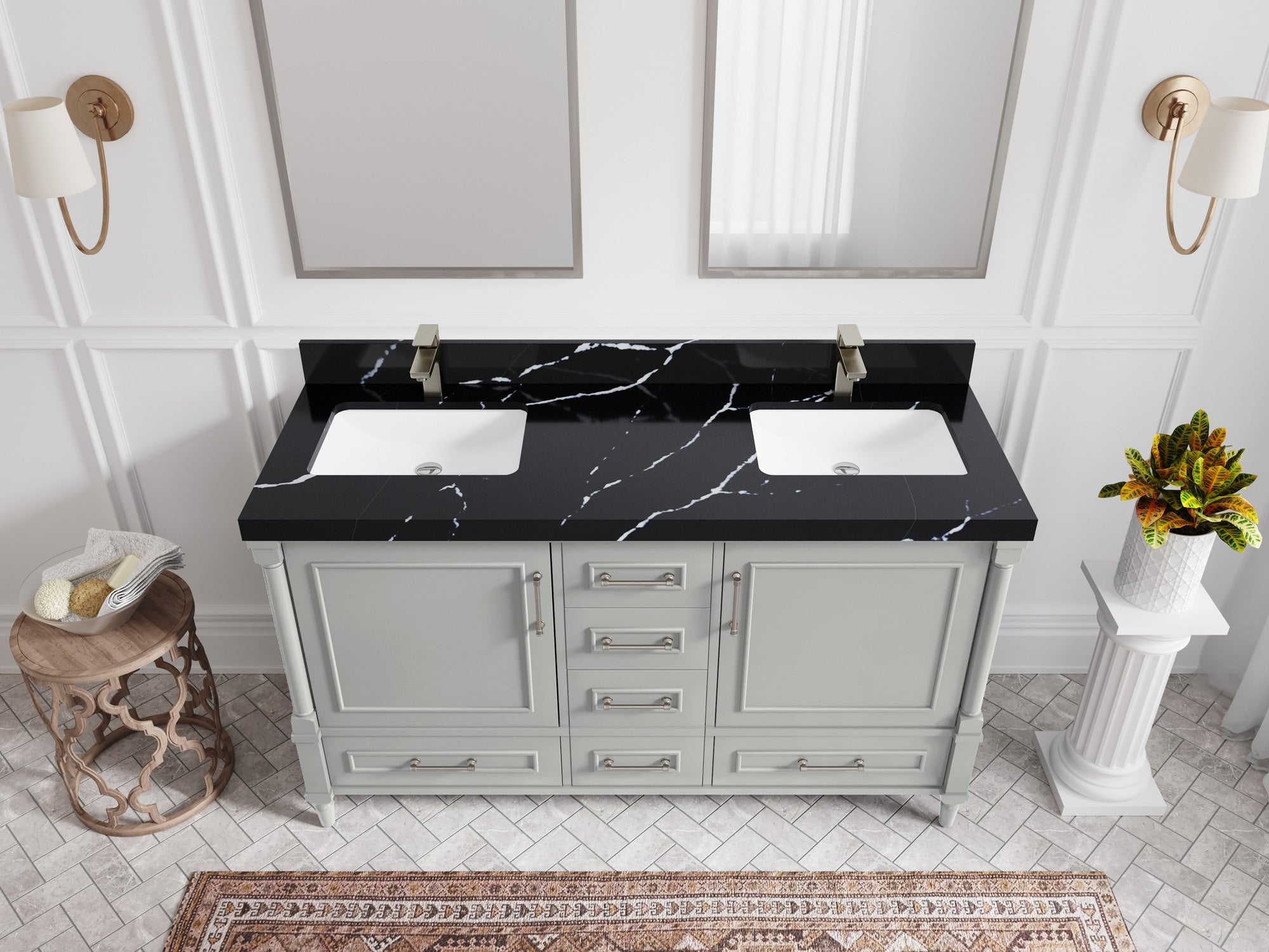 Aberdeen 60 in. W x 22 in. D Double Sink Bathroom Vanity - Willow Bath and Vanity