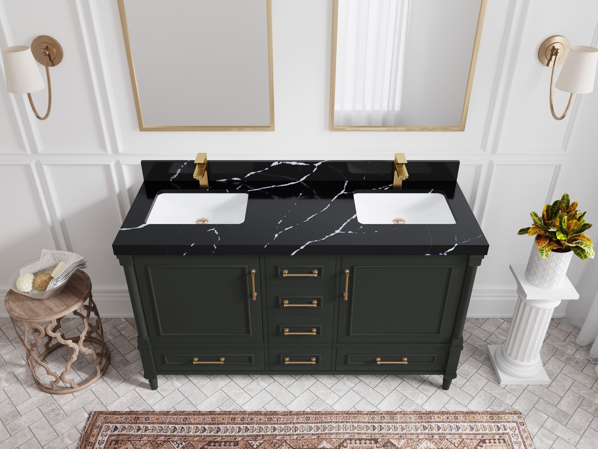 Aberdeen 60 in. W x 22 in. D Double Sink Bathroom Vanity - Willow Bath and Vanity