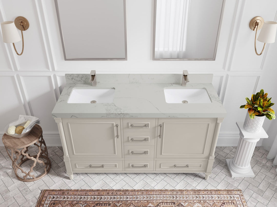 Aberdeen 60 in. W x 22 in. D Double Sink Bathroom Vanity - Willow Bath and Vanity