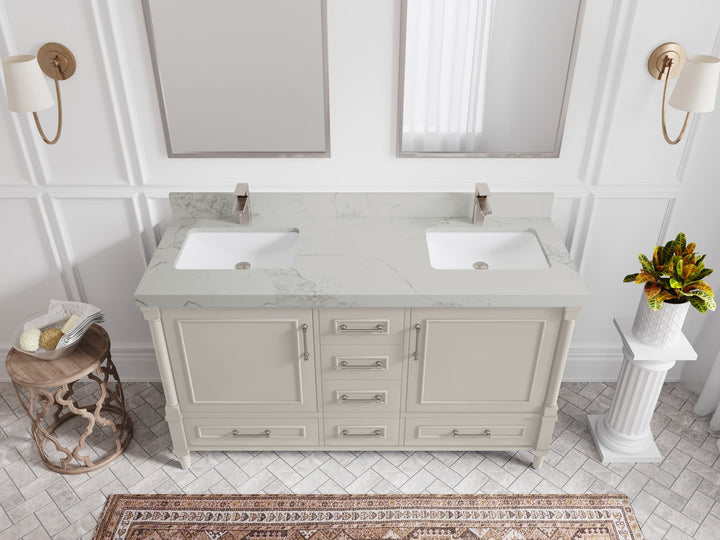 Aberdeen 60 in. W x 22 in. D Double Sink Bathroom Vanity - photo 14