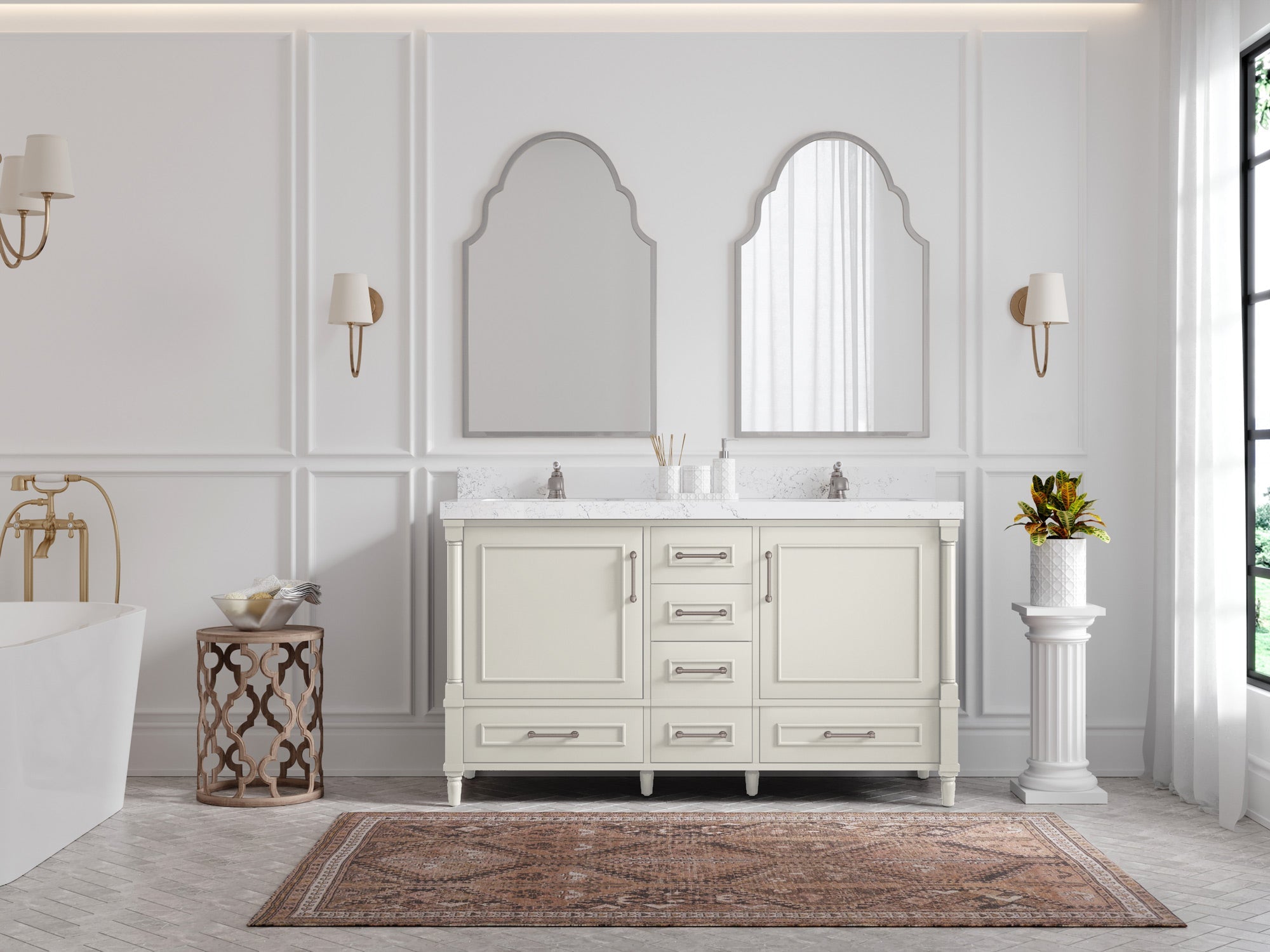 Aberdeen 60 in. W x 22 in. D Double Sink Bathroom Vanity - Willow Bath and Vanity