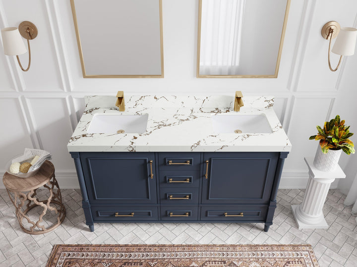 Aberdeen 60 in. W x 22 in. D Double Sink Bathroom Vanity - photo 35