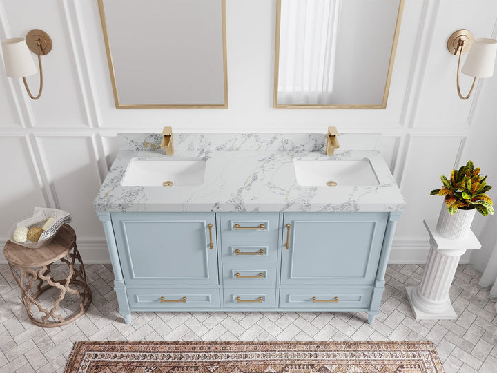 Aberdeen 60 in. W x 22 in. D Double Sink Bathroom Vanity - photo 18