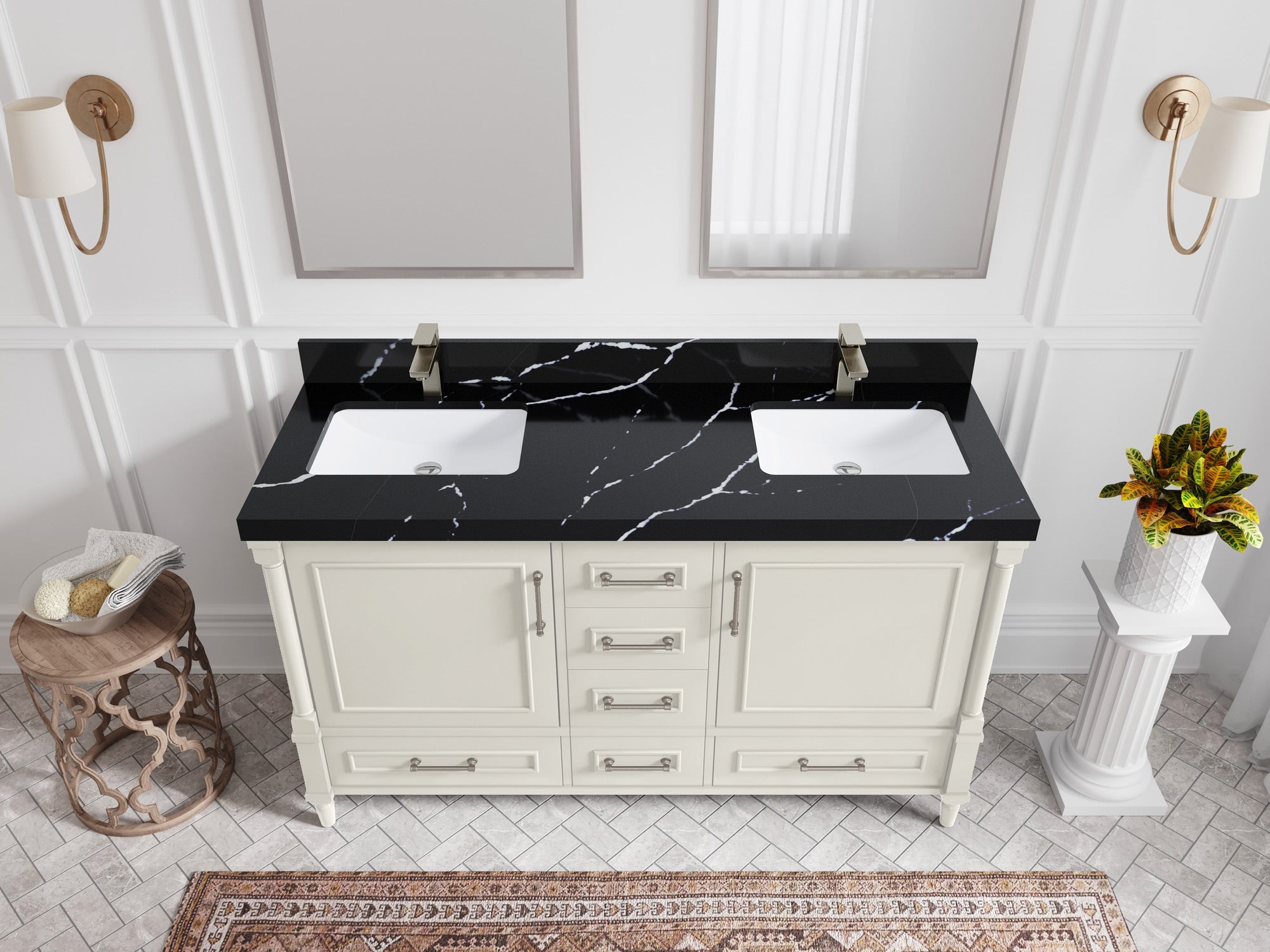 Aberdeen 60 in. W x 22 in. D Double Sink Bathroom Vanity - Willow Bath and Vanity