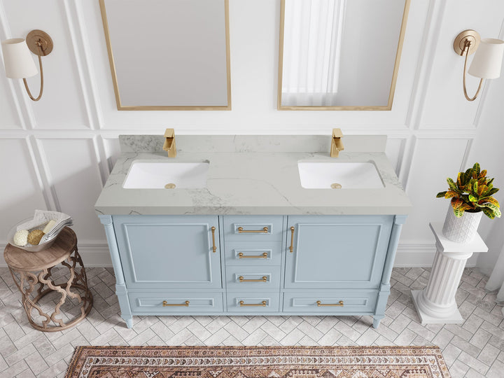 Aberdeen 60 in. W x 22 in. D Double Sink Bathroom Vanity - photo 14