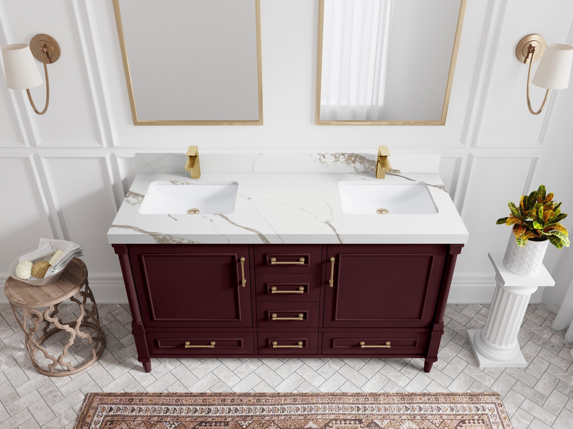 Aberdeen 60 in. W x 22 in. D Double Sink Bathroom Vanity - Willow Bath and Vanity