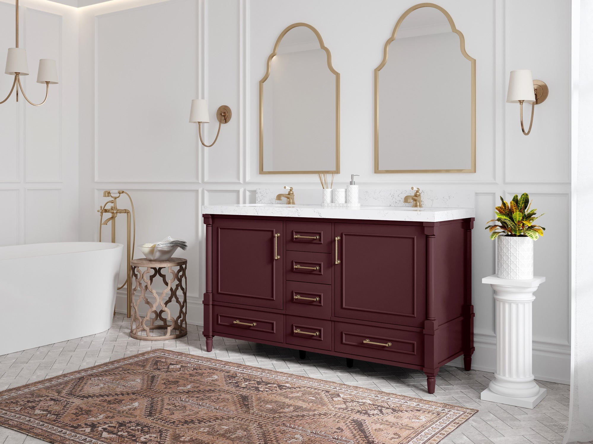 Aberdeen 60 in. W x 22 in. D Double Sink Bathroom Vanity - Willow Bath and Vanity