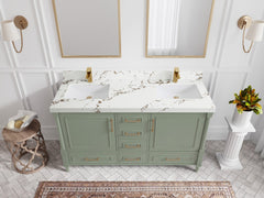 Aberdeen 60 in. W x 22 in. D Double Sink Bathroom Vanity - photo 33