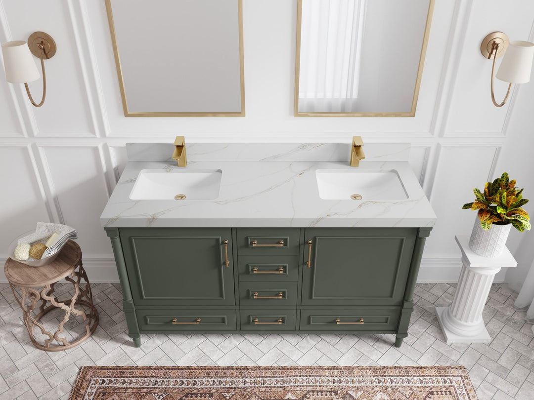 Aberdeen 60 in. W x 22 in. D Double Sink Bathroom Vanity - Willow Bath and Vanity