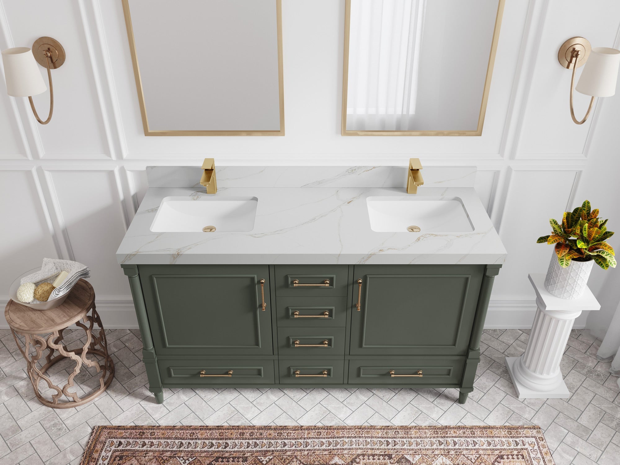 Aberdeen 60 in. W x 22 in. D Double Sink Bathroom Vanity - Willow Bath and Vanity